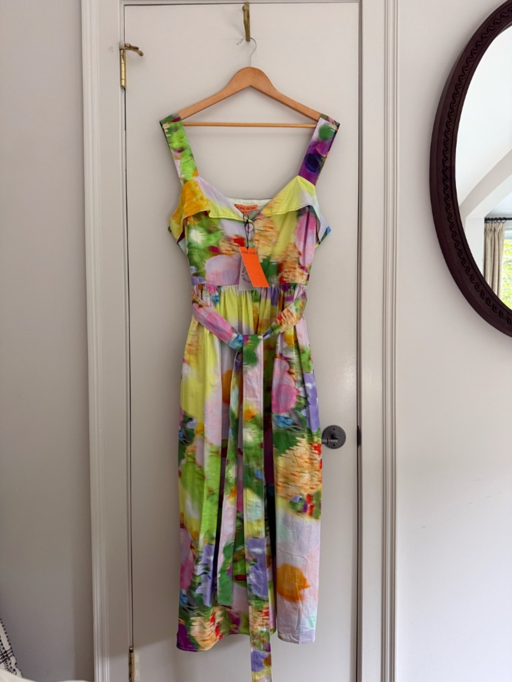 NWT Stine Goya Watercolor Floral Midi Dress Size XL